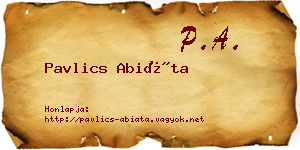 Pavlics Abiáta névjegykártya